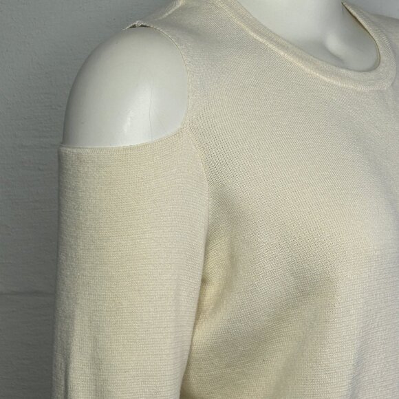 Lane Bryant Sweater Cream & Navy Women's 14/16 NEW with Tags  Cold Shoulder - Picture 6 of 15